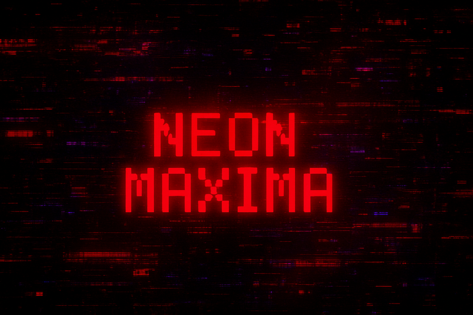 Neon Maxima Glitch – glitchy title art